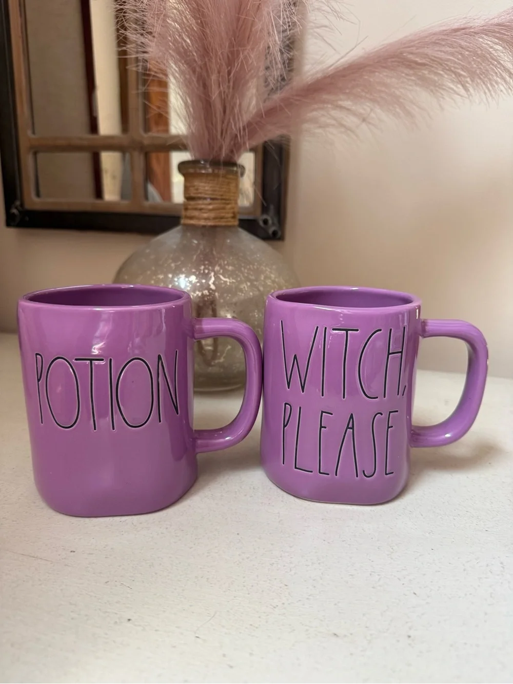 Rae Dunn Purple 'Potion' & 'Witch, Please' Ceramic Mug Pair